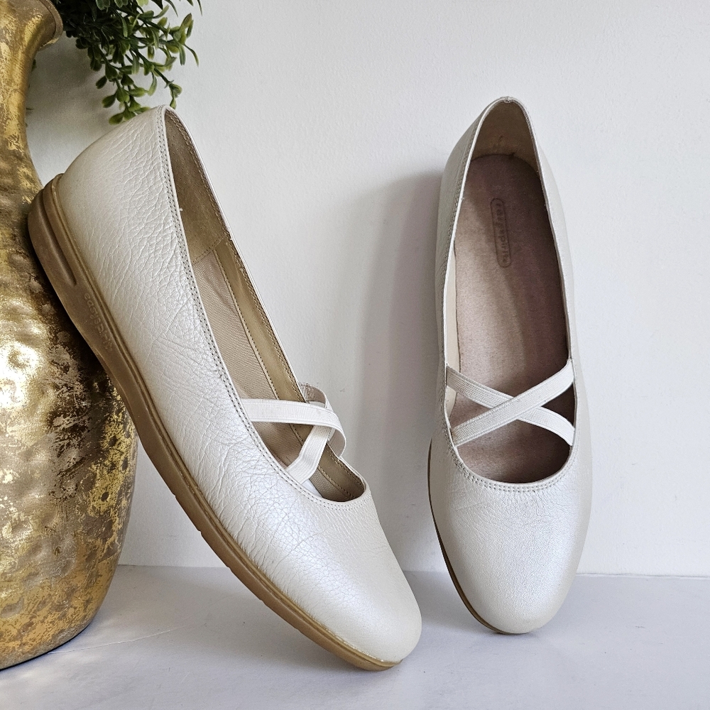 Easy Spirit Move With Me Women's Mary Jane Genuine Leather Comfort Ballet Flats